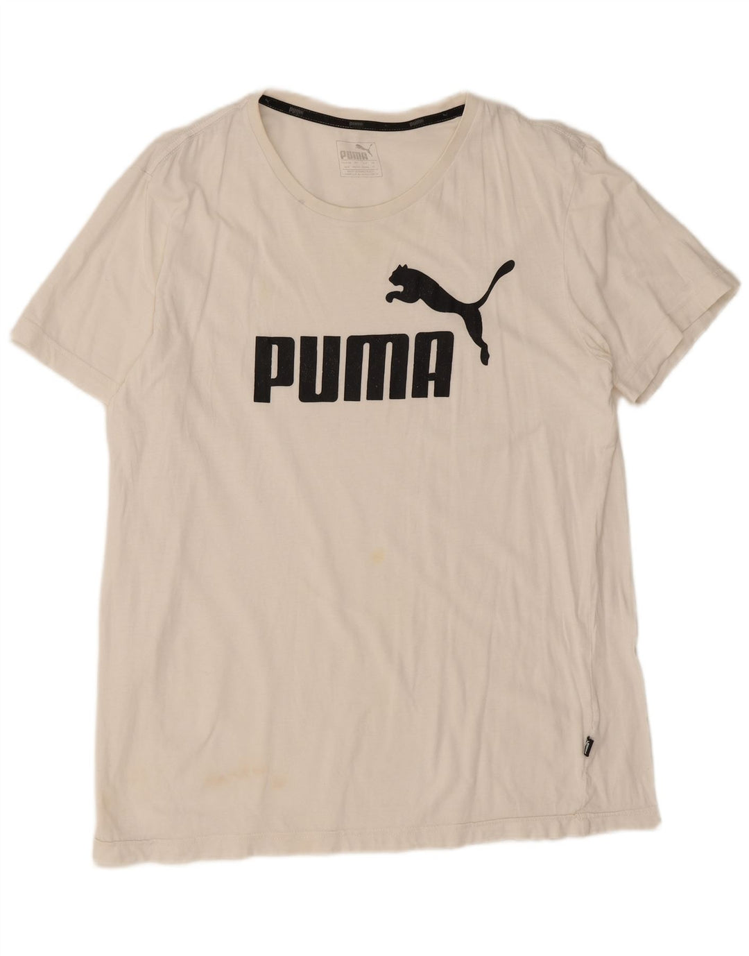 Puma Herren Grafik T-Shirt Top Mittelweiß