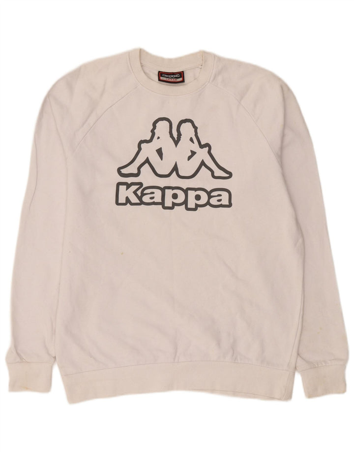 Kappa Herren Grafik-Sweatshirt-Pullover, groß, weiße Baumwolle