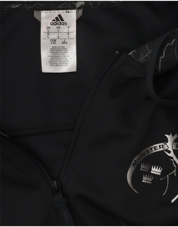 Adidas Herren Munster Rugby Grafik-Kapuzenpullover mit Reißverschluss, groß, grau, Polyester