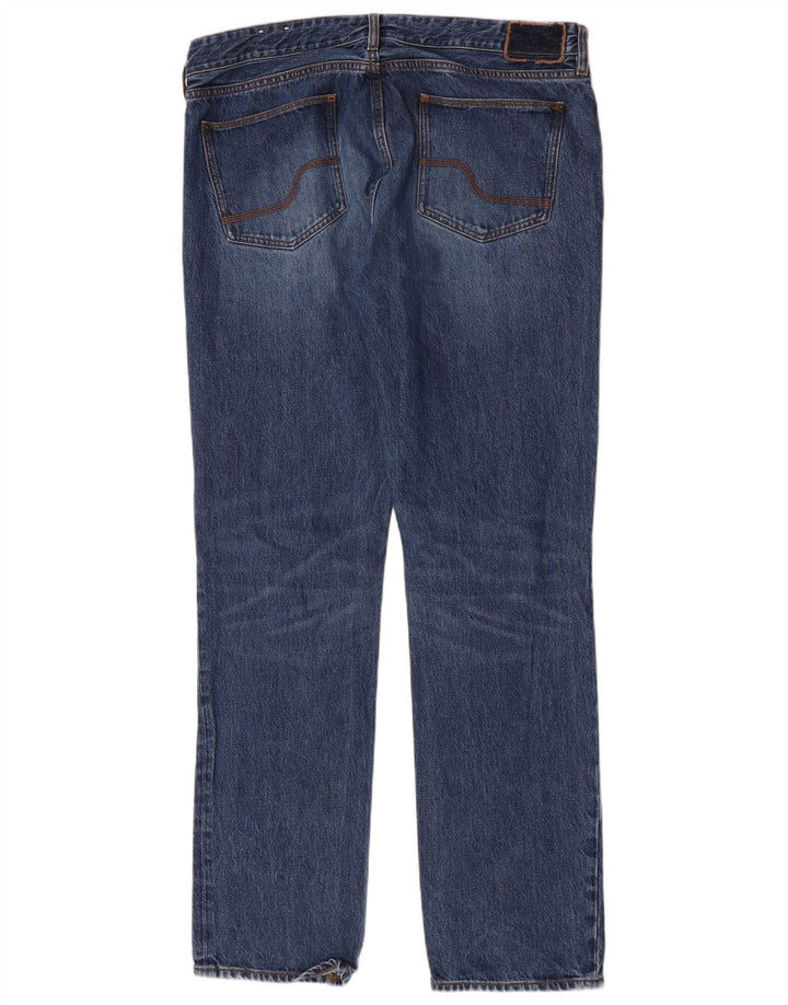 Fat Face Herren Straight Jeans W38 L34 Blaue Baumwolle