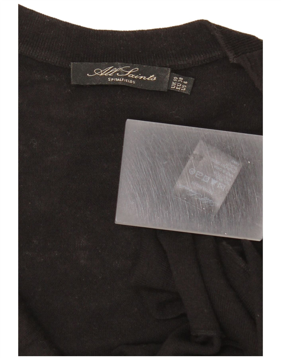 All Saints Damen Pulloverkleid UK 10 Small Schwarze Wolle