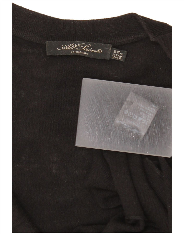 All Saints Damen Pulloverkleid UK 10 Small Schwarze Wolle