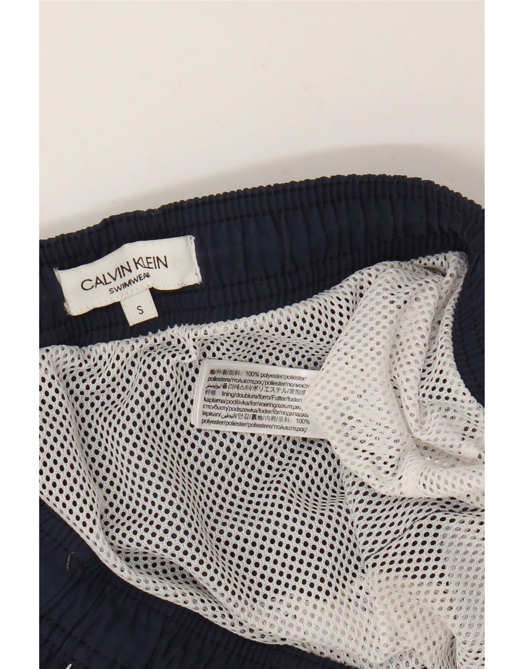Calvin Klein Herren Badeshorts mit Grafik, Größe S, Marineblau, Polyester