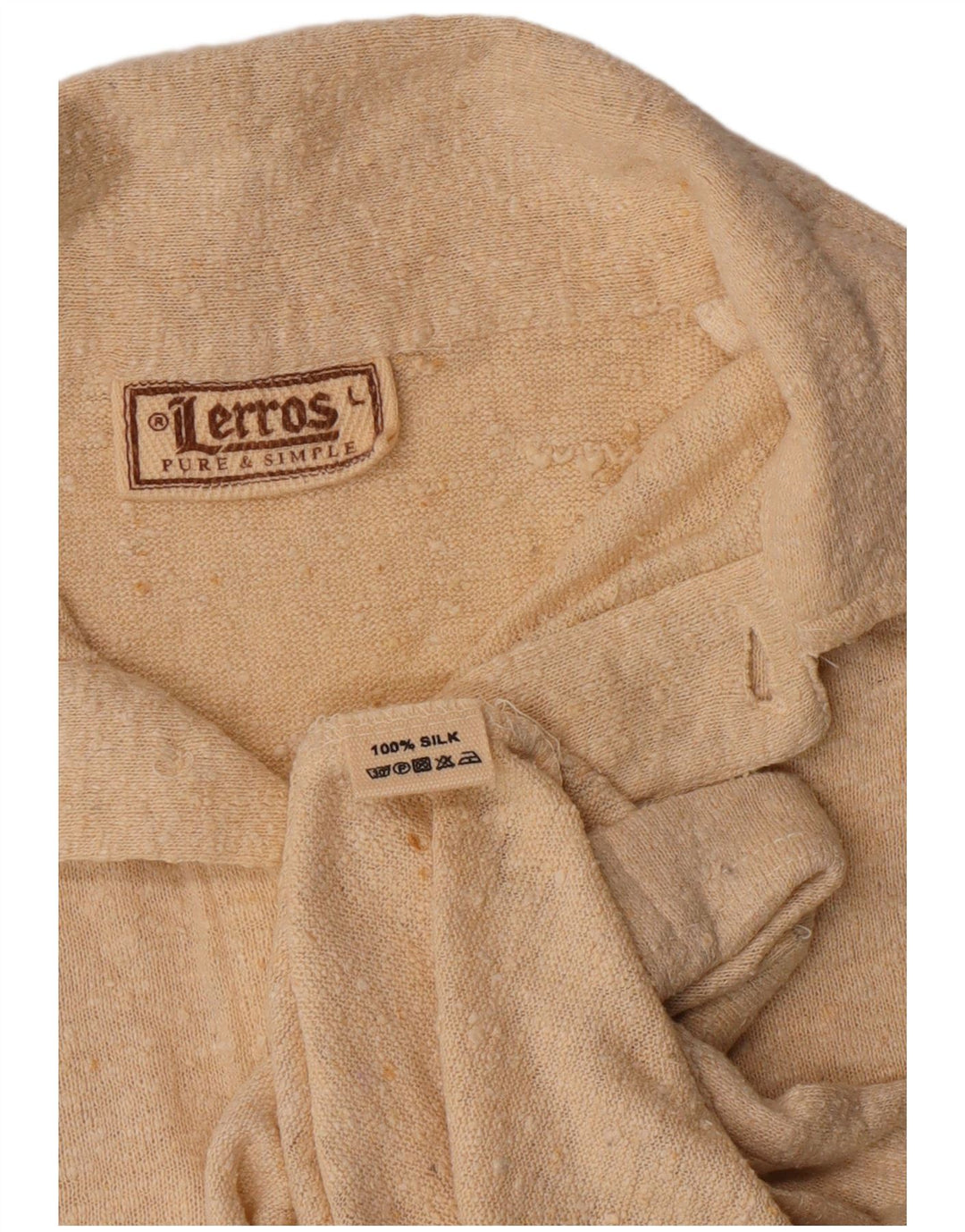 Lerros Herren-Poloshirt, kurzärmelig, groß, beige, Seide