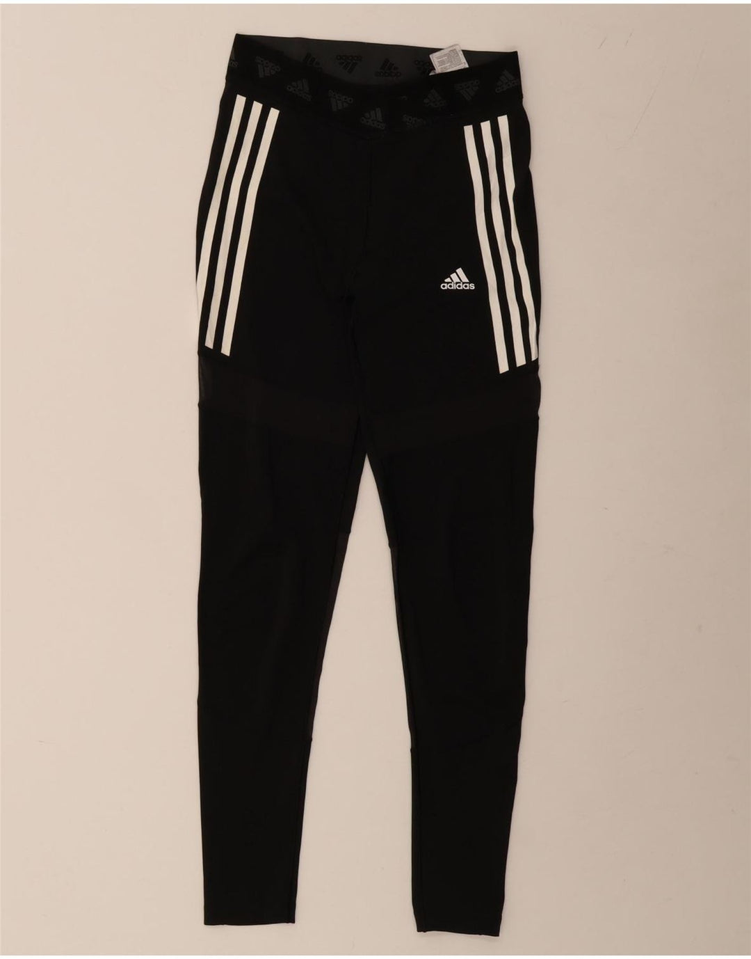 ADIDAS Damen Aeroready Graphic Leggings UK 12/14 Medium Schwarz Polyester