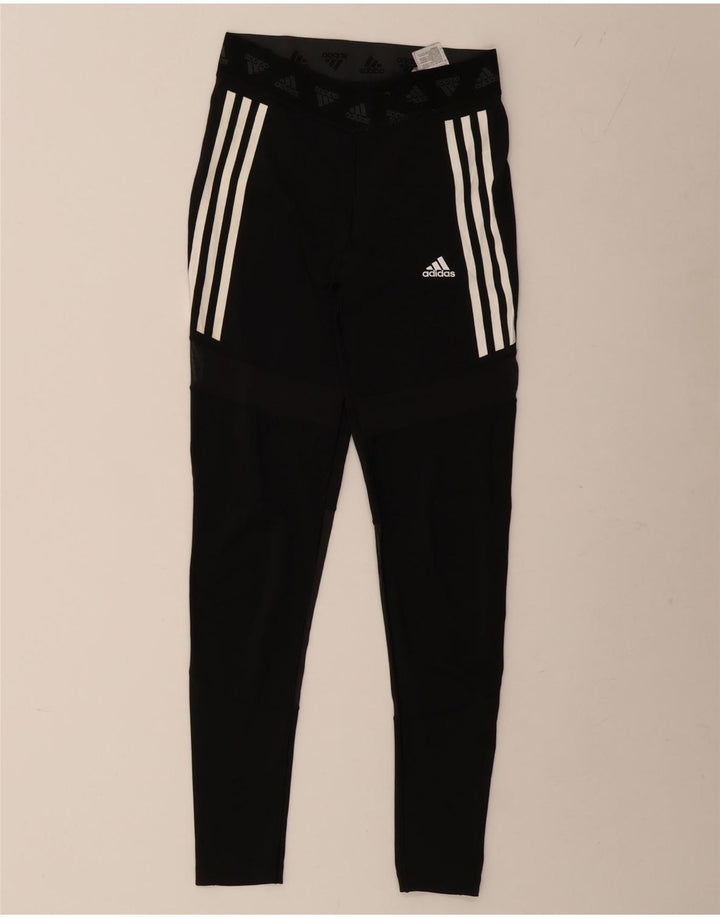 ADIDAS Damen Aeroready Graphic Leggings UK 12/14 Medium Schwarz Polyester