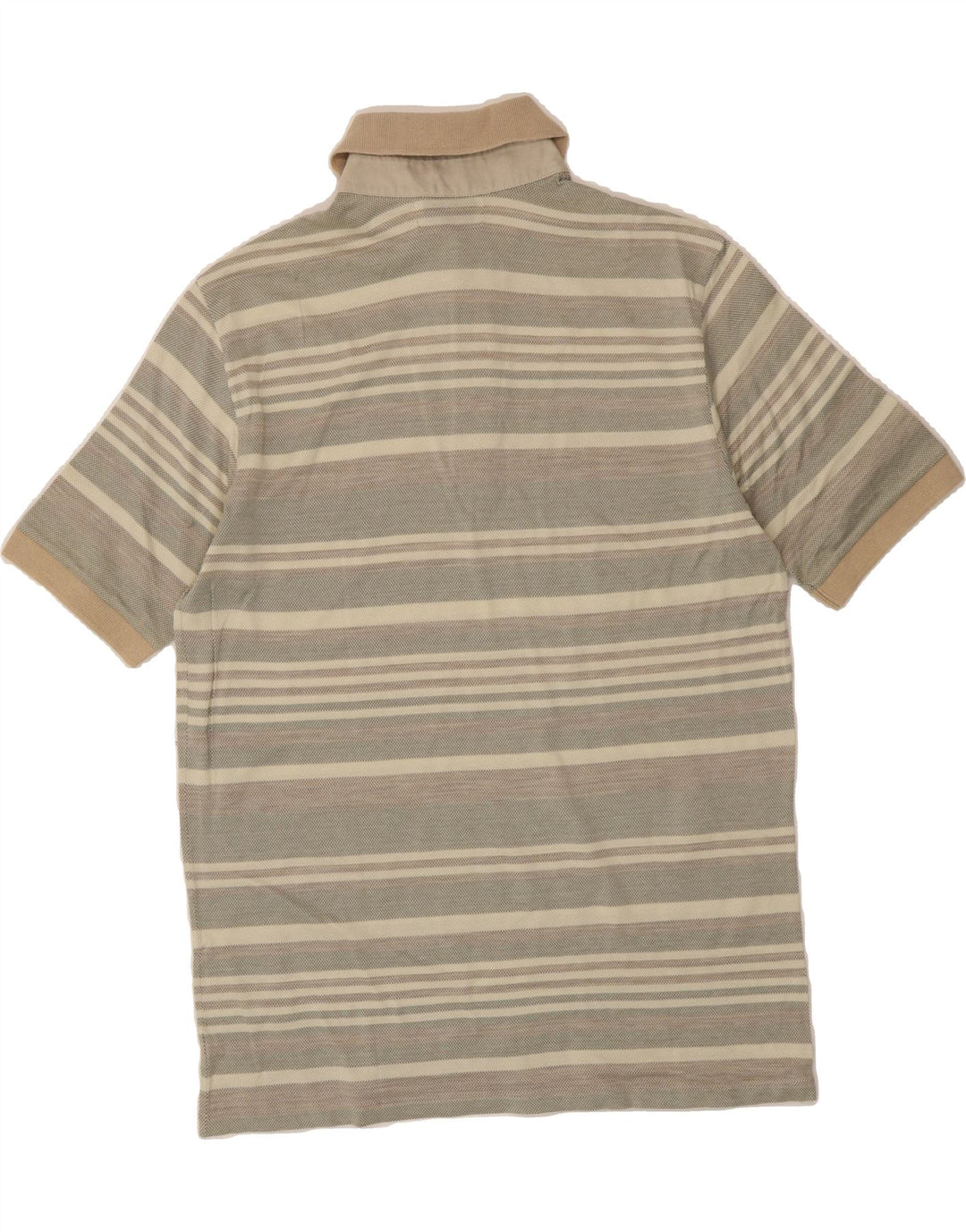 ENRICO COVERI Mens Polo Shirt Medium Grey Striped Vintage Enrico Coveri and Second-Hand Enrico Coveri from Messina Hembry 