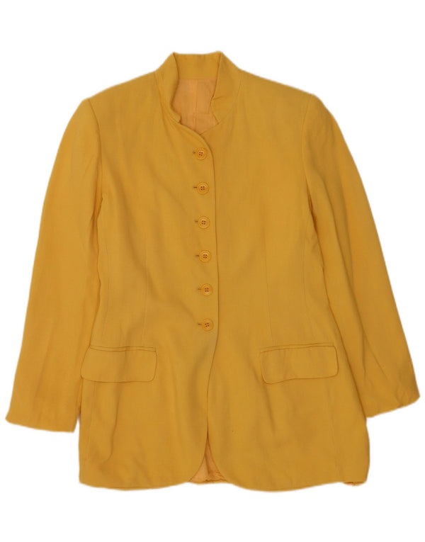 Hobbs Marilyn Anselm 6-Knopf-Blazerjacke für Damen, UK 12, mittelgelbe Seide