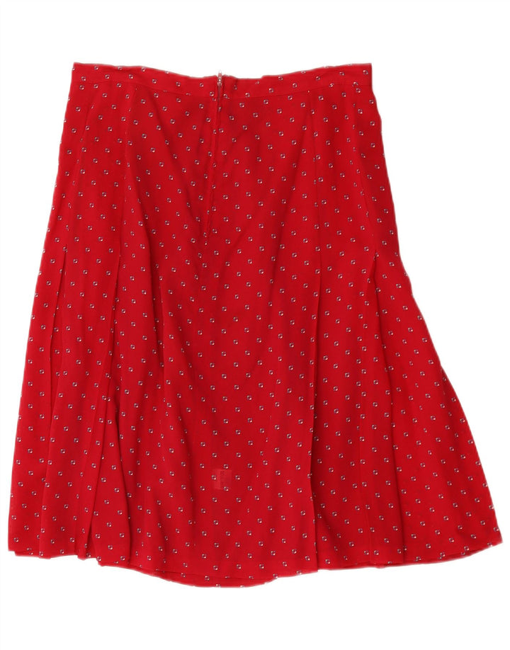 Vintage Damen A-Linie Rock W32 Groß Rot Geometrisch