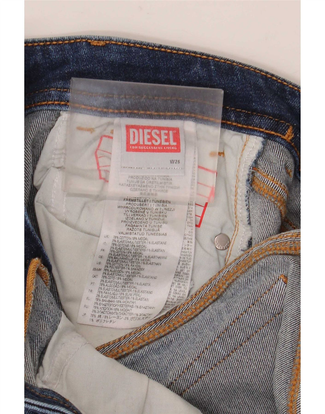 Diesel Damen Schlagjeans W26 L32 Blaue Baumwolle