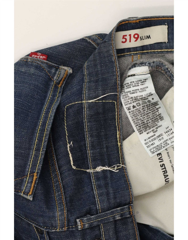 Levi's Herren 519 Slim Jeans W34 L34 Blaue Baumwolle