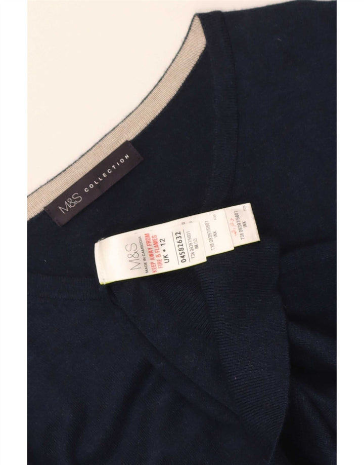 Marks & Spencer Damen-Cardigan-Pullover UK 12 Mittelmarineblaue Viskose