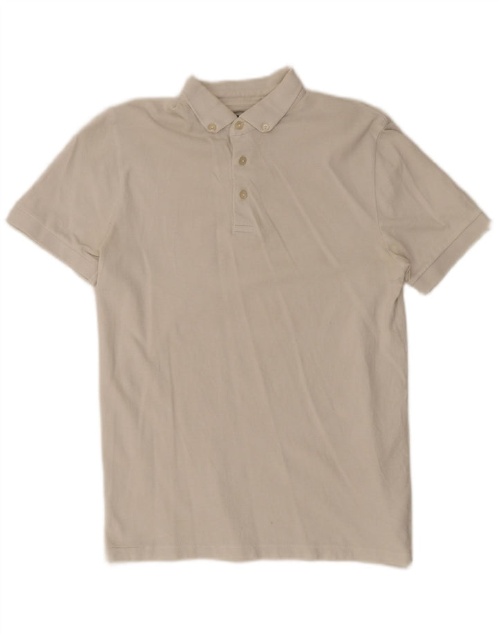 FRENCH CONNECTION Herren-Poloshirt mit normaler Passform, Größe S, cremefarbene Baumwolle