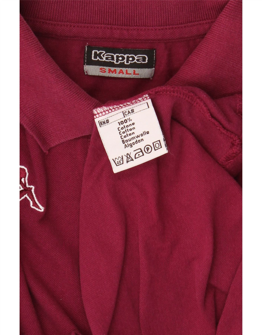 Kappa Herren-Poloshirt, klein, Burgunderrot, Baumwolle