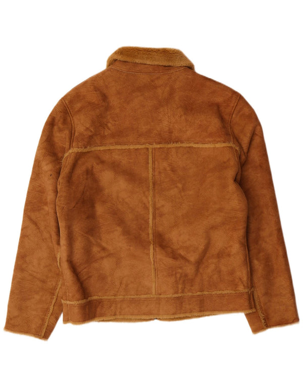 Mauritius Damen Sherpa Wildlederjacke UK 18 XL Braun