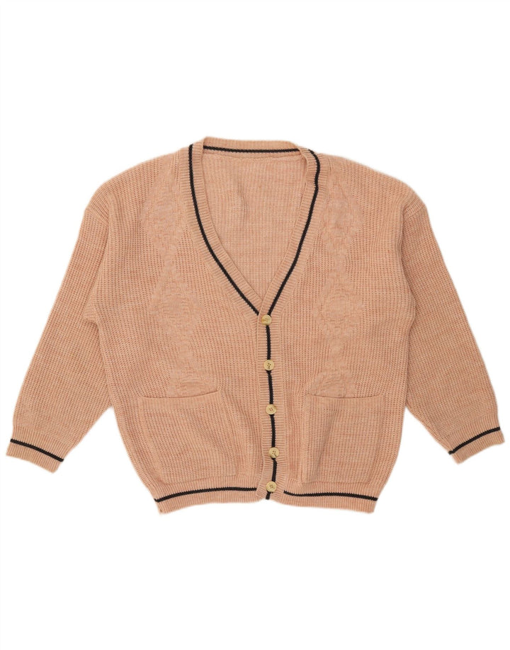 Vintage Herren Loose Fit Cardigan Pullover Medium Beige Acryl