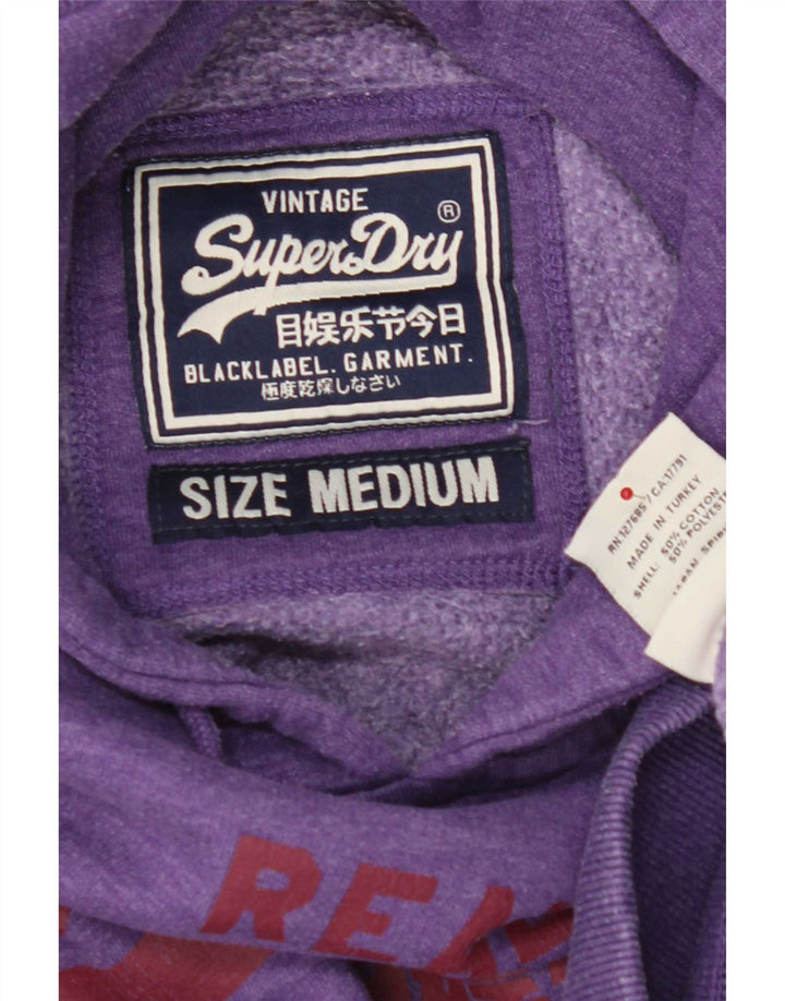 Superdry Herren Grafik-Hoodie-Pullover aus mittelvioletter Baumwolle