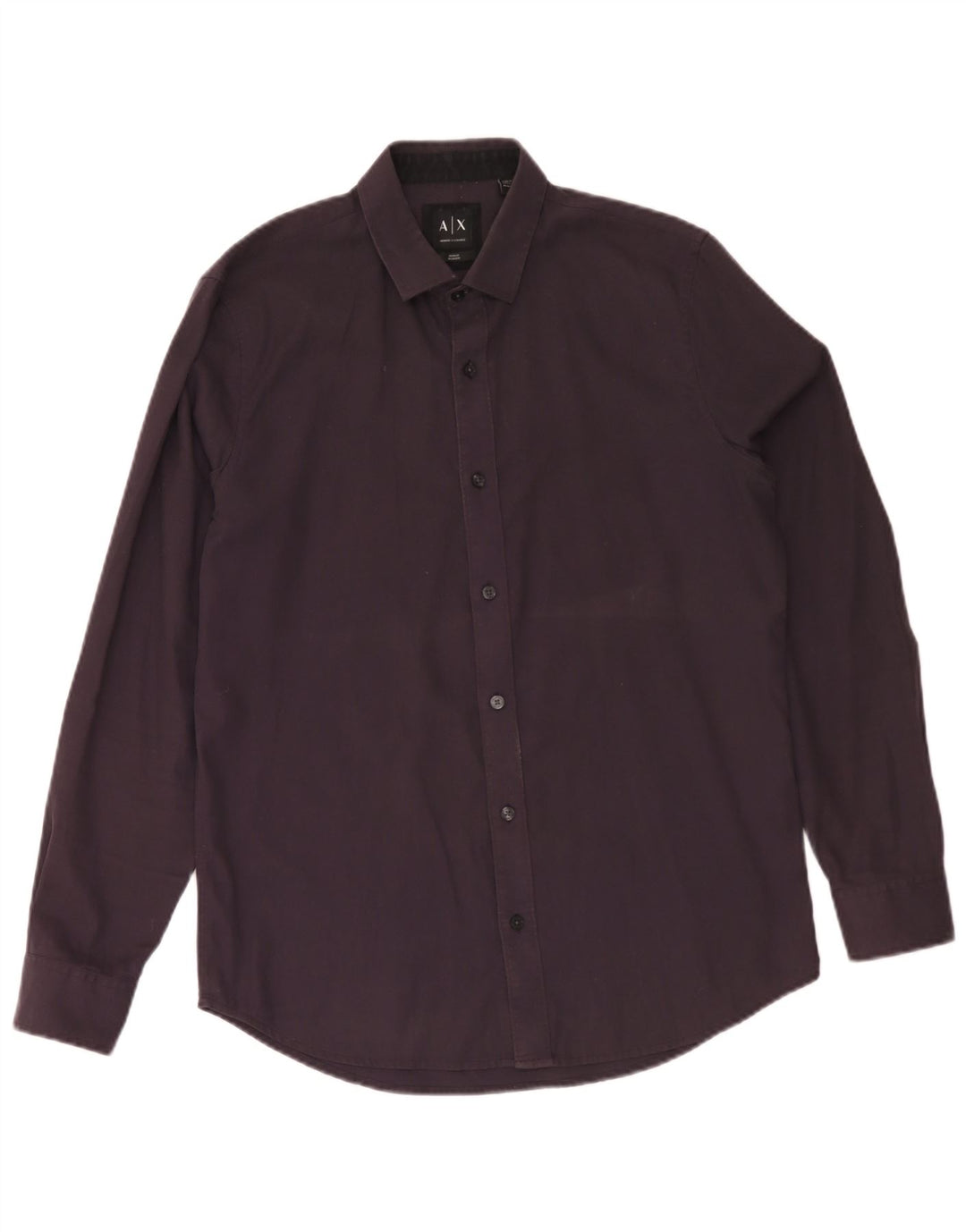 Armani Exchange Herren-Hemd mit normaler Passform, mittelschwarze Baumwolle