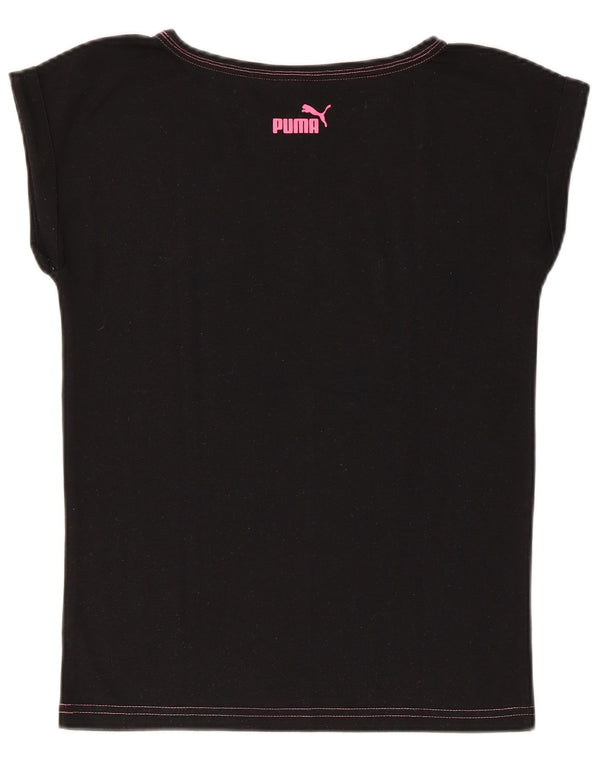 PUMA Mädchen Graphic T-Shirt Top 11-12 Jahre Schwarz