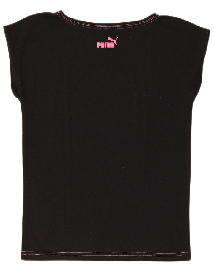 PUMA Mädchen Graphic T-Shirt Top 11-12 Jahre Schwarz