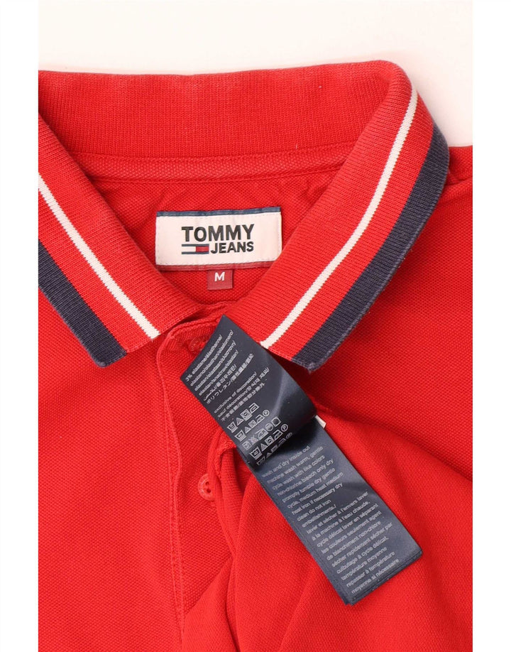 Tommy Hilfiger Herren-Poloshirt, mittelrot, gestreift, Baumwolle