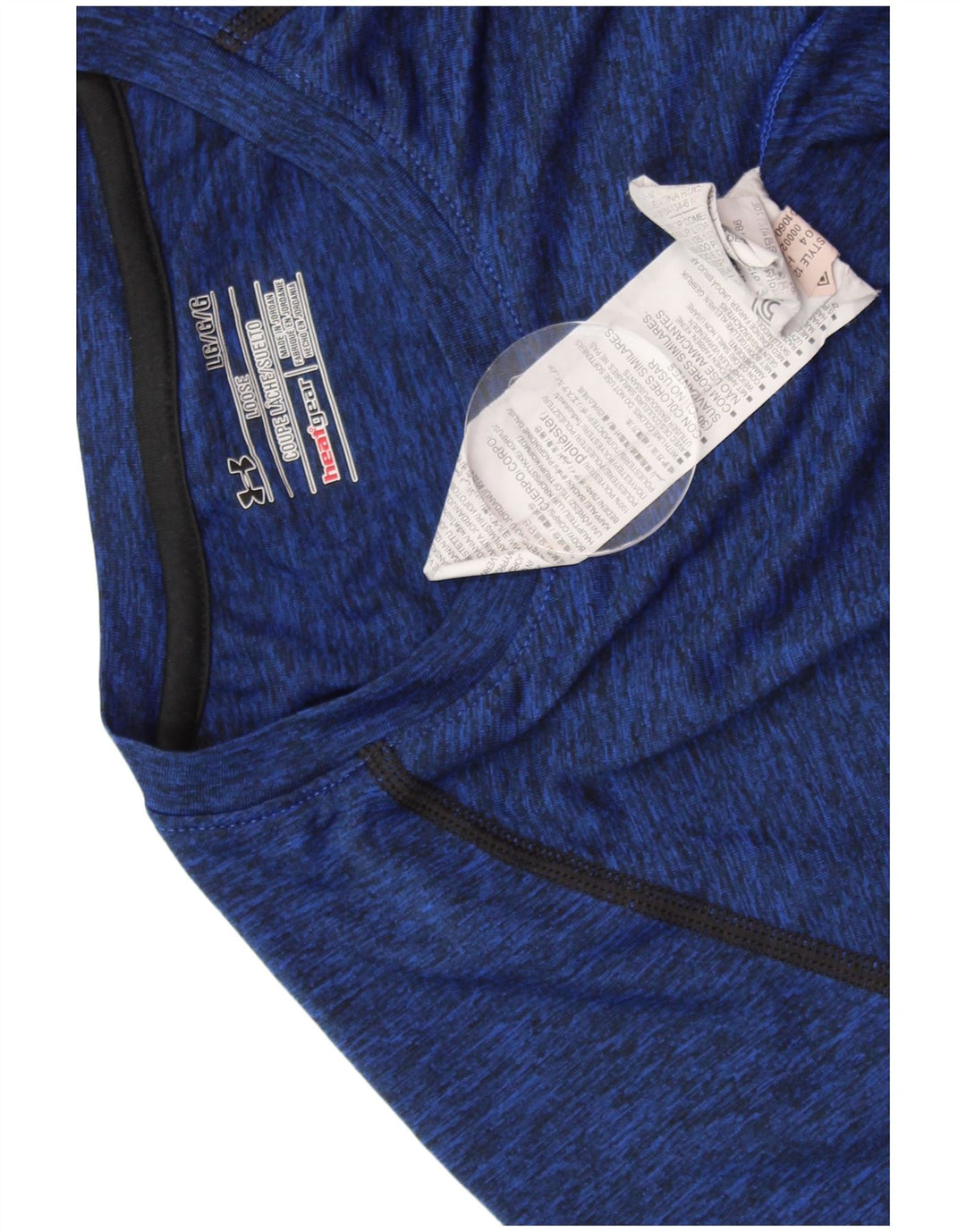 UNDER ARMOUR Herren Heat Gear T-Shirt-Oberteil, großes blau geflecktes Polyester