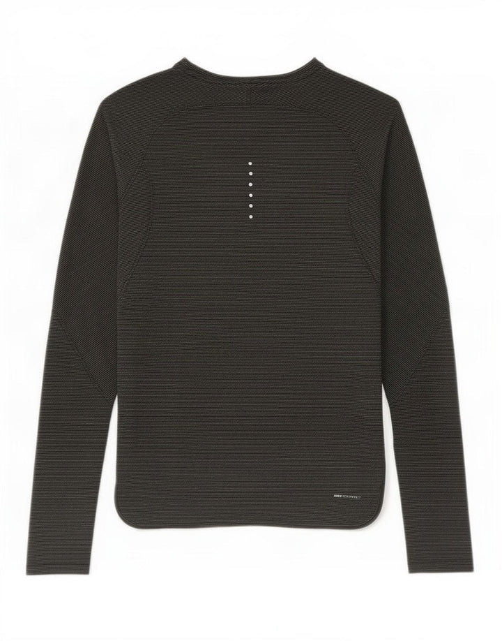 Nike Herren-Oberteil, langärmelig, klein, Khaki, gestreift, Polyester