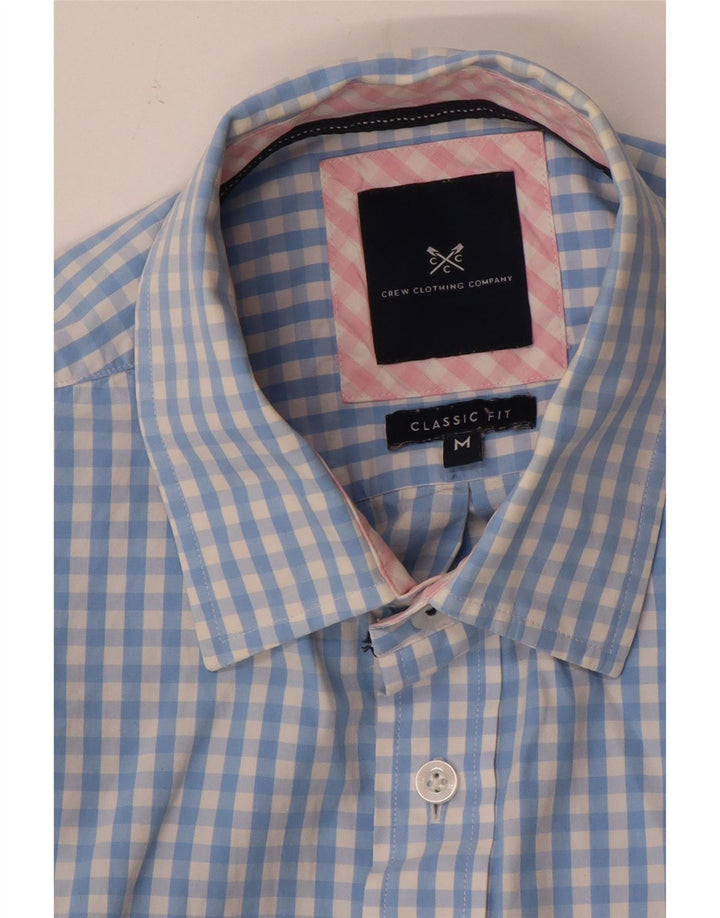 Crew Clothing Herren-Hemd mit klassischer Passform, mittelblaues Gingham-Muster