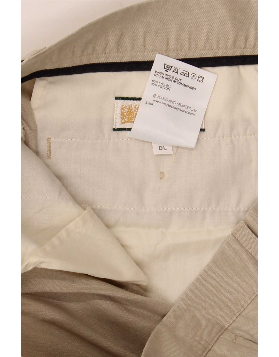 Marks & Spencer Herren-Chinohose mit Pegged, W34, L31, Beige, Lyocell