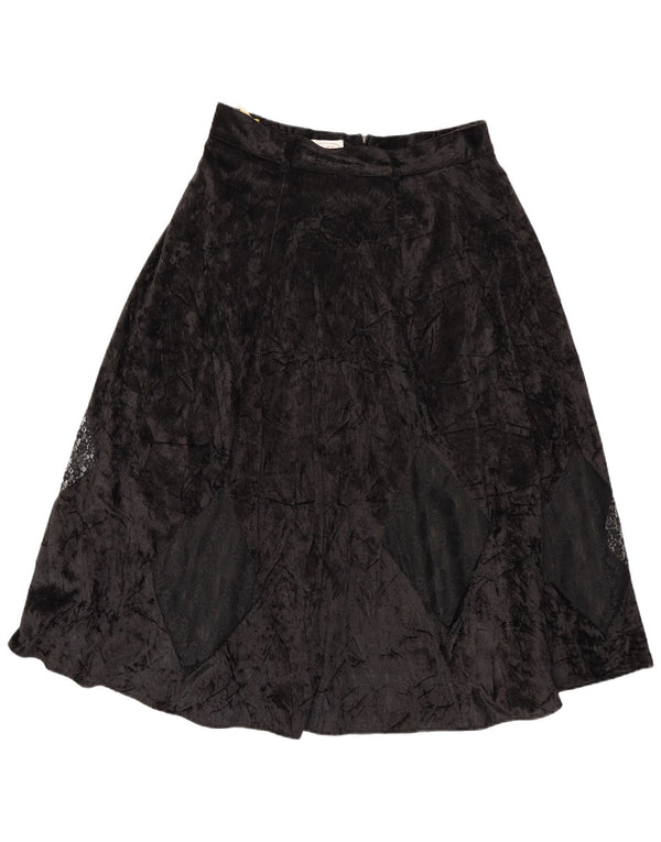 Citylife Damen Velours-A-Linien-Rock IT 42 Medium W28 Schwarz Argyle/Diamant