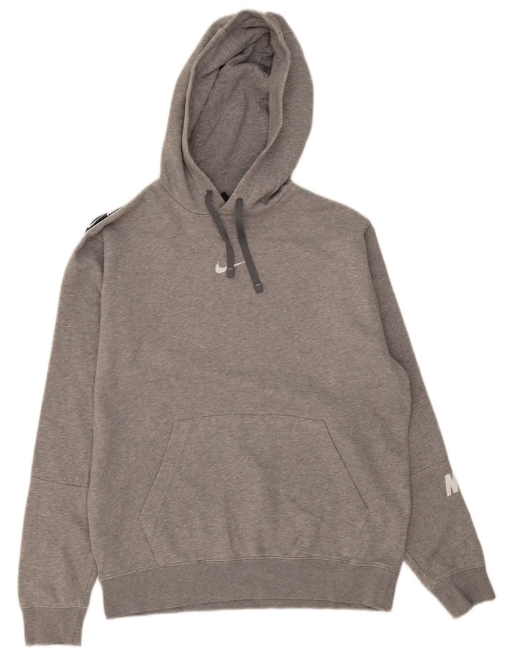 NIKE Mens Standard Fit Graphic Hoodie Jumper Medium Grey Colourblock