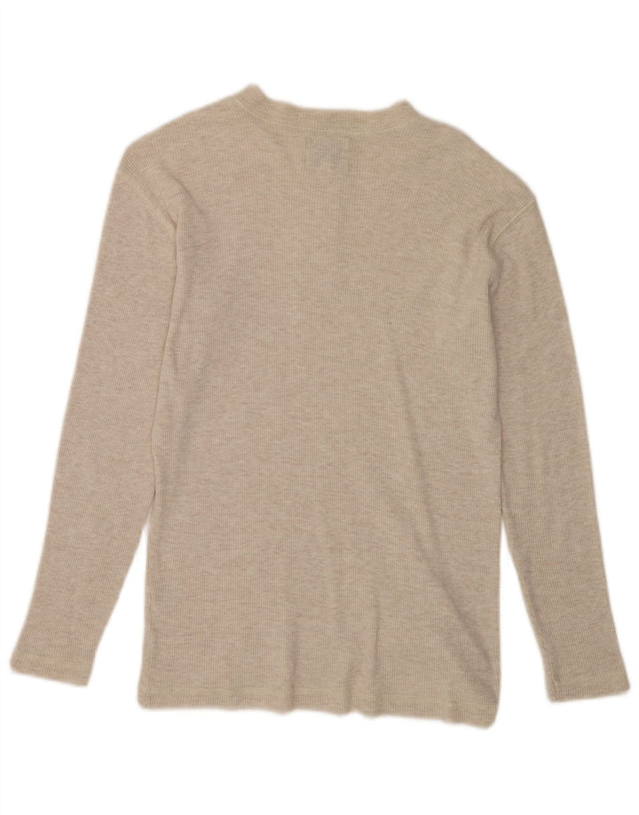 Gas Herren-Oberteil, langärmelig, klein, beige gesprenkelte Baumwolle