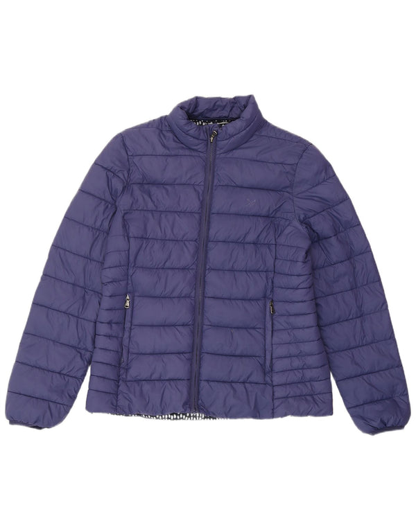 CREW CLOTHING Wattierte Damenjacke UK 14 Large Marineblaues Nylon