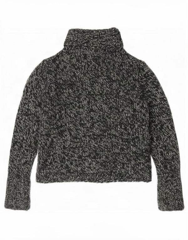 Gap Damen-Pullover mit Rollkragen, übergroß, Gr. 10, Größe S, Schwarz gefleckt