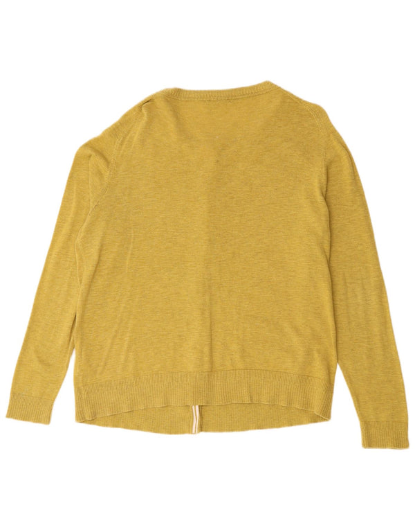 White Stuff Damen-Cardigan-Pullover, Gr. 42, groß, gelb gefleckte Baumwolle