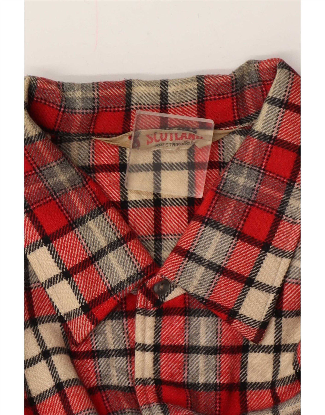 Vintage Herren Flanellhemd XL rot kariert Wolle