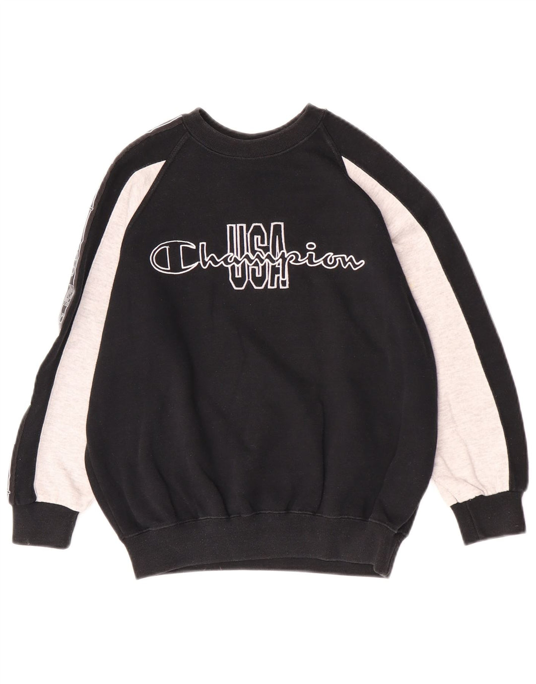 Champion Sweatshirt-Pullover mit Grafik für Jungen, 9–10 Jahre, Mittelschwarz, Farbblock