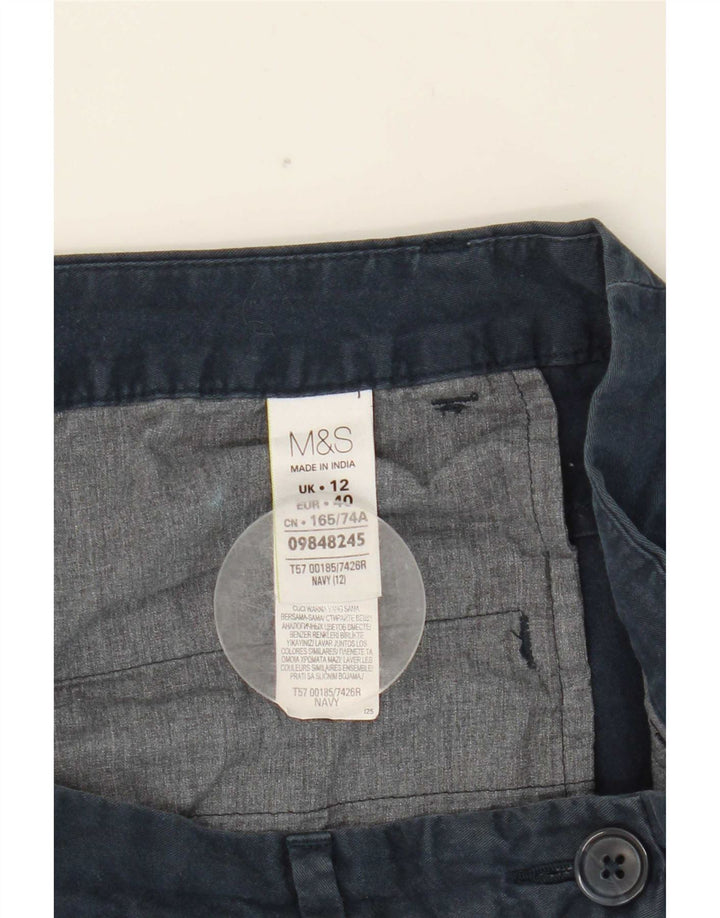 Marks & Spencer Damen Chinoshorts UK 12 Medium W31 Marineblaue Baumwolle