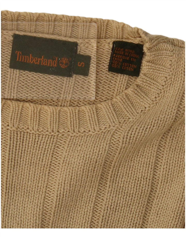 TIMBERLAND Herren-Pullover mit Rundhalsausschnitt, Größe S, beige, Baumwolle