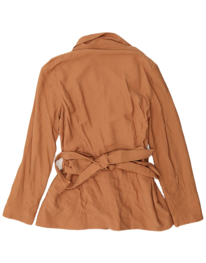 Topshop Damen Blazer Jacke UK 8 Small Beige Viskose