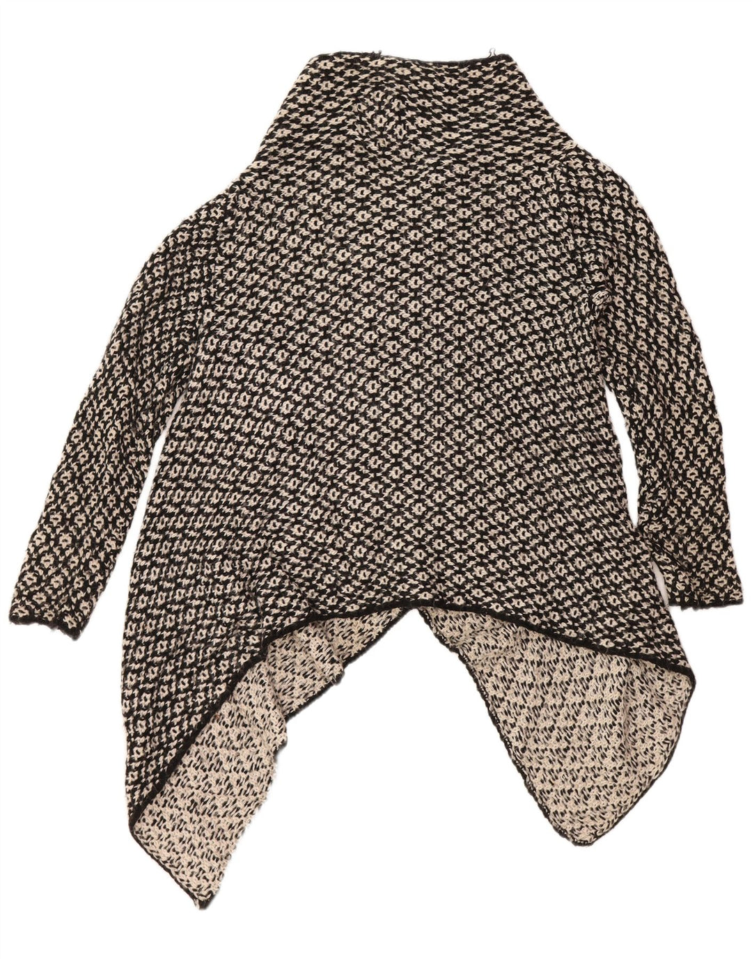 Übergroßer, offener Strickjackenpullover für Damen von ZARA, Gr. 14, Mittelschwarz, Acryl