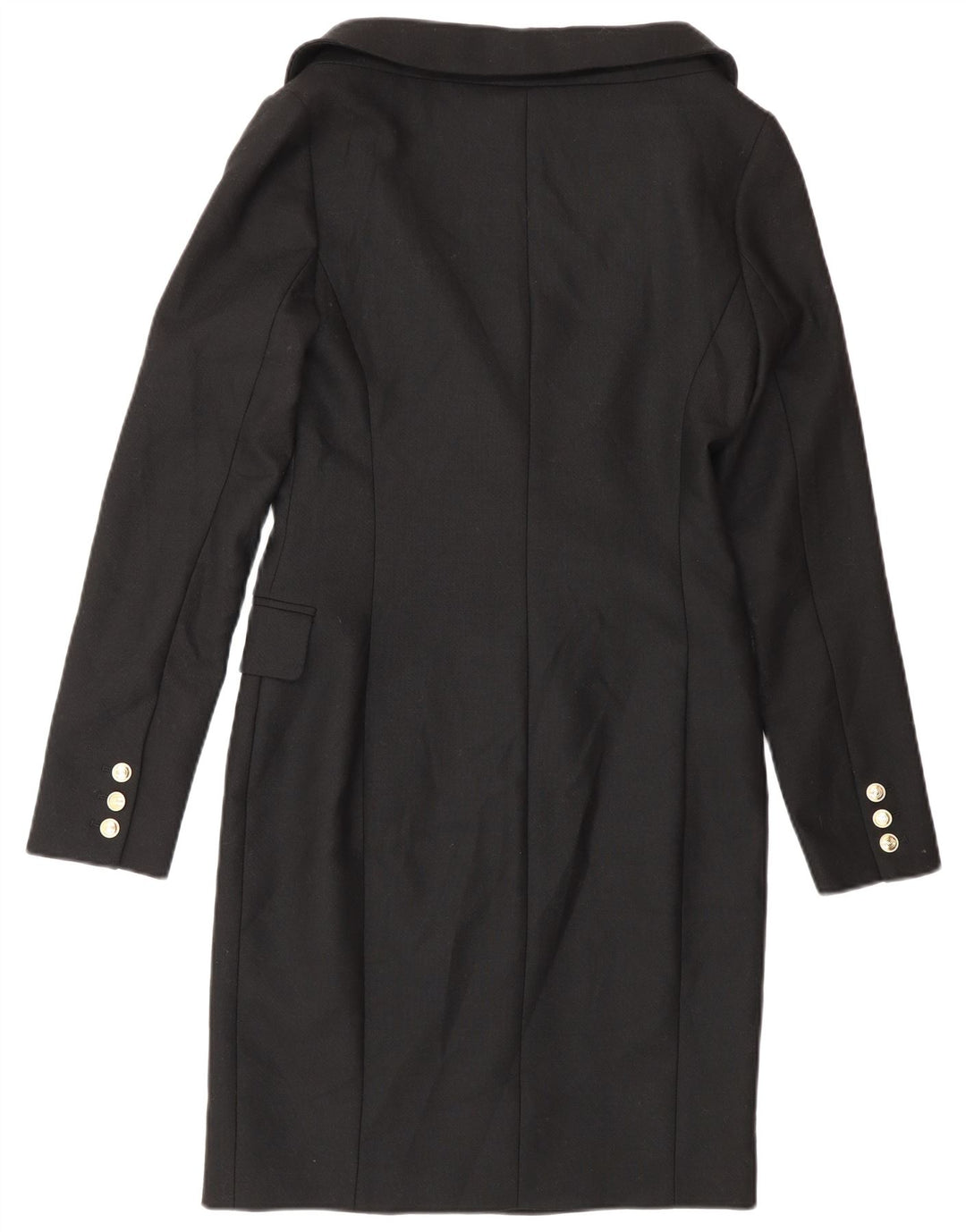Karen Millen Damen Zweireihiger Mantel UK 8 Small Schwarz Polyester