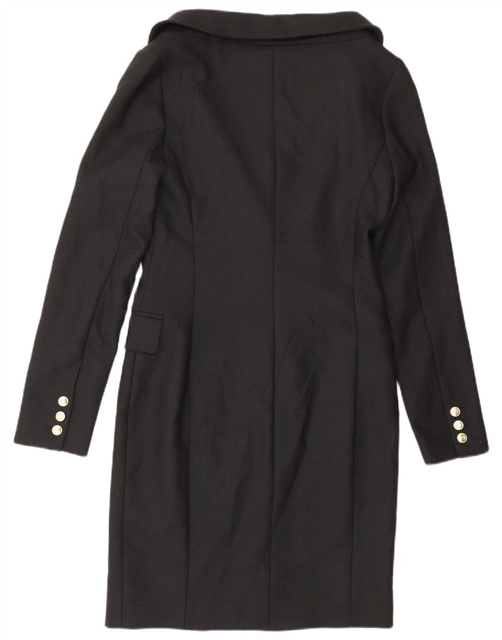 Karen Millen Damen Zweireihiger Mantel UK 8 Small Schwarz Polyester