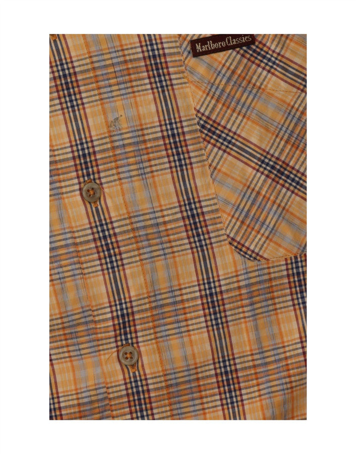 Marlboro Classics Herren Kurzarmhemd 2XL Beige kariert