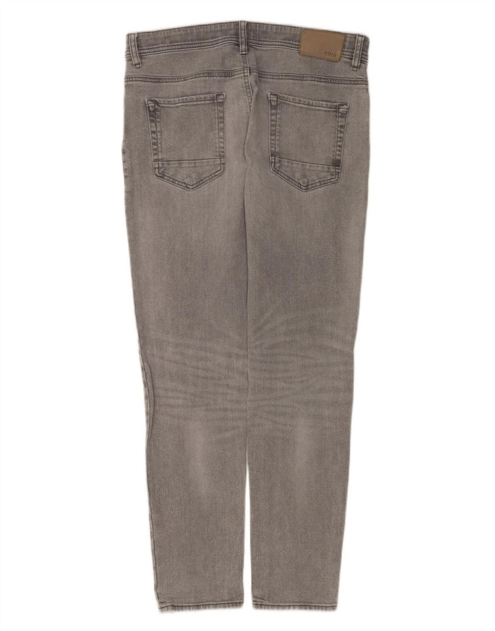 Hugo Boss Herren Slim Jeans W34 L32 Graue Baumwolle