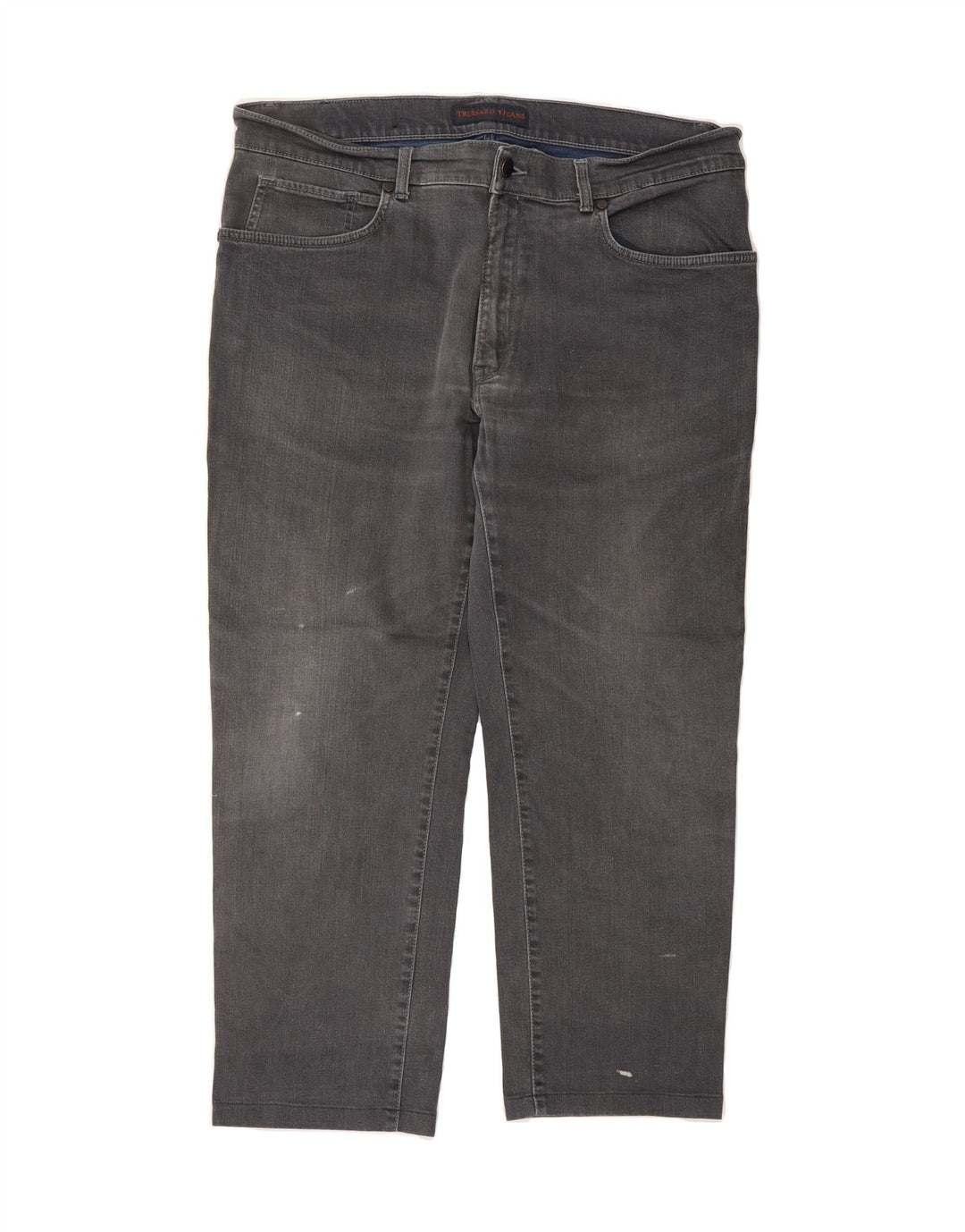 TRUSSARDI Mens Straight Jeans W40 L26 Grey Vintage Trussardi and Second-Hand Trussardi from Messina Hembry 