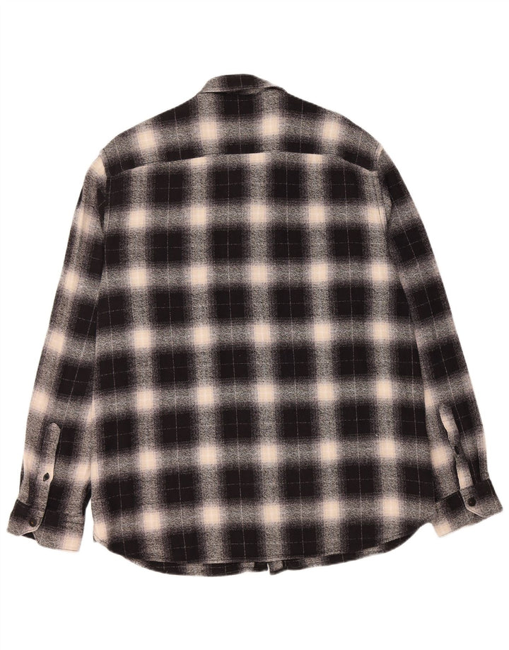 PEPE JEANS Herren-Flanellhemd mit normaler Passform, XL, schwarz kariert, Baumwolle