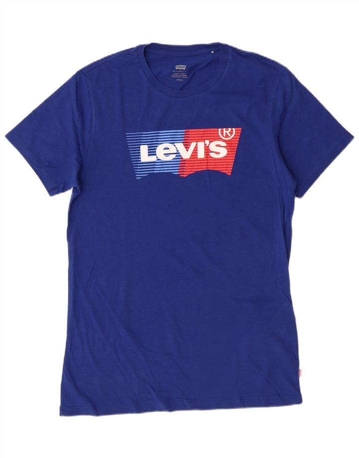 LEVI'S Herren-T-Shirt mit Grafik, Größe S, Blau, Baumwolle