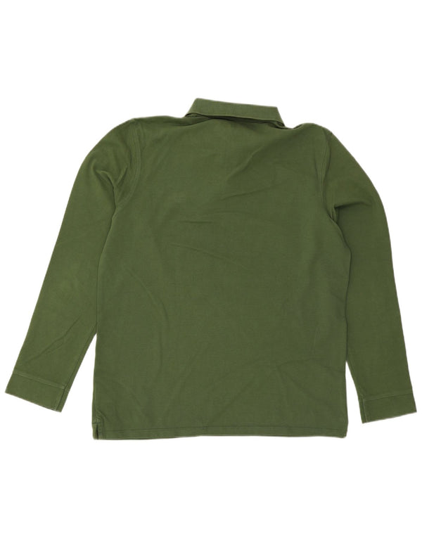 Timberland Herren Langarm-Slim-Fit-Poloshirt XL aus grüner Baumwolle