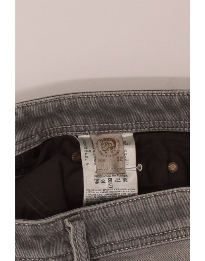 DIESEL Mens Straight Jeans W32 L36 Grey Cotton